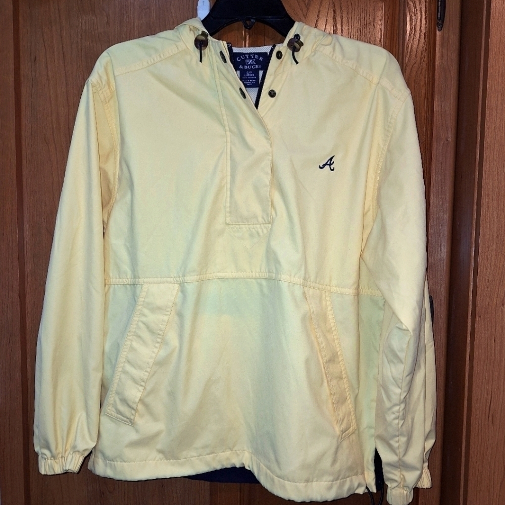A Cutter & Buck  Atlanta Braves hooded jacket in a ladie's size small.